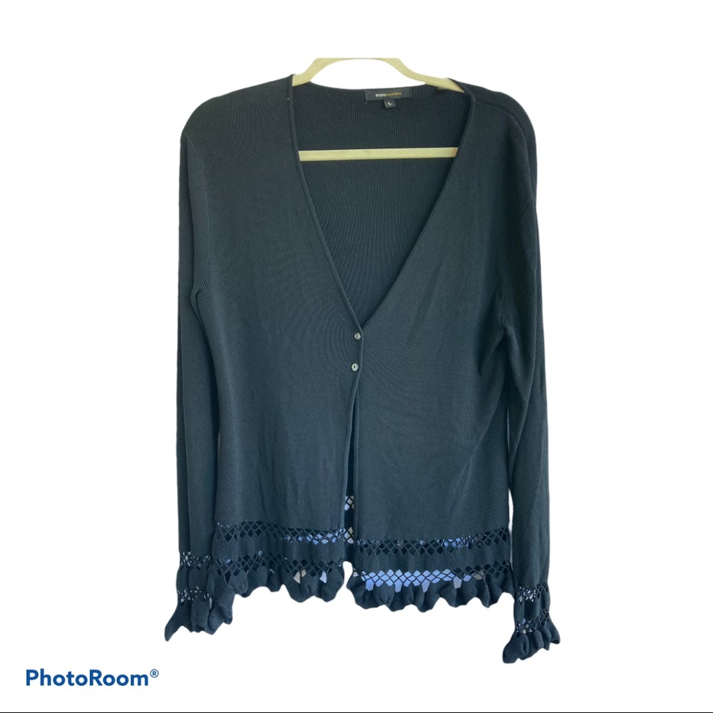 BCBG woman’s black size Large sweater/cardigan.